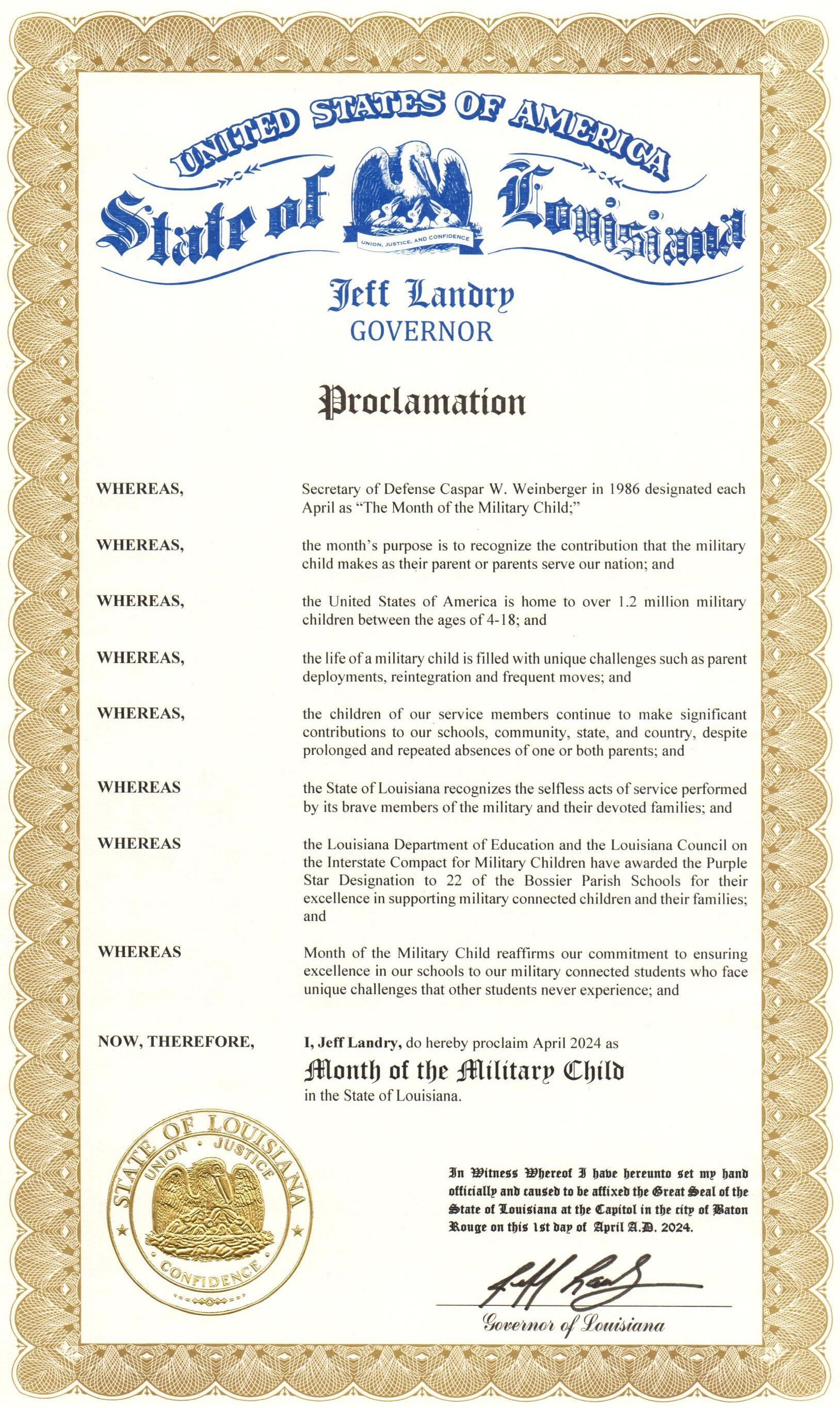 MonthOfMilitaryChildProclamation